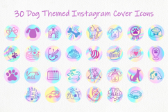 Colorful Holographic Dog Instagram Highlight Icons, Line Art Product Image 2