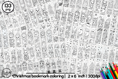 Christmas bookmark coloring, Christmas coloring page kids Product Image 1