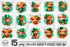 St patricks day bundle, Highland cow sublimation Product Image 1