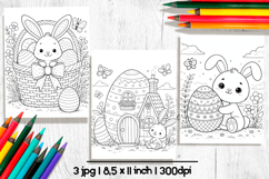 Easter bunny coloring pages, Printable coloring sheets Product Image 1