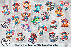 Cute 4th of July Animal Stickers Bundle Product Image 1