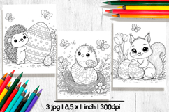 Easter animals coloring pages, Printable coloring sheet Product Image 1