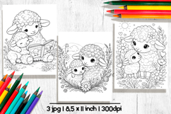 Cute animals Mothers day coloring pages, Cute sheep Product Image 1