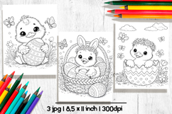 Easter duckling coloring pages, Printable coloring sheet Product Image 1