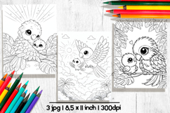 Cute animals Mothers day coloring pages, Parrot Product Image 1