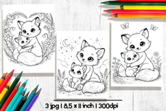 Cute fox Mothers day coloring pages for kids Product Image 1
