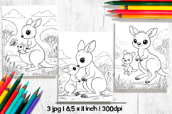 Cute kangaroo Mothers day coloring pages for kids Product Image 1