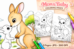 Cute kangaroo Mothers day coloring pages for kids Product Image 1