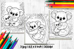 Cute koala Mothers day coloring pages for kids Product Image 1