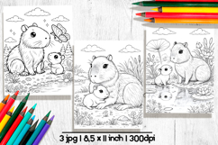 Capybara Mothers day coloring pages for kids Product Image 1