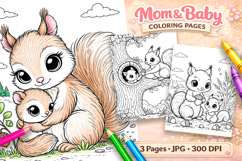 Squirrel Mothers day coloring pages for kids Product Image 1