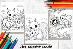 Squirrel Mothers day coloring pages for kids Product Image 1