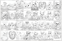 Cute animals Mother's day coloring pages bundle Product Image 3