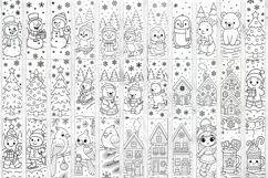 Christmas bookmark coloring, Christmas coloring page kids Product Image 3