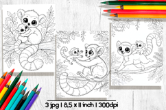 Lemur Mothers day coloring pages for kids Product Image 1