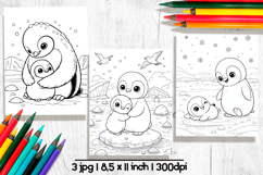Penguin Mothers day coloring pages for kids Product Image 1