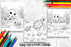 Turtle Mothers day coloring pages for kids Product Image 1