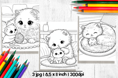 Cute cat Mothers day coloring pages for kids Product Image 1