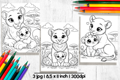 Cute lion Mothers day coloring pages for kids Product Image 1