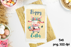 Cow Easter towel sublimation, Kitchen towels Easter Product Image 1