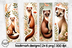 Watercolor Marten Bookmarks Woodland Animals Product Image 1