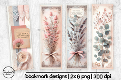 Vintage floral bookmark sublimation, Inspirational quotes Product Image 1