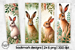 Cute Bunny Bookmark Designs Watercolor Forest Animals Product Image 1