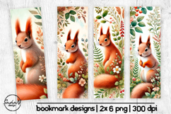 Watercolor Squirrel Bookmarks Woodland Animals Product Image 1