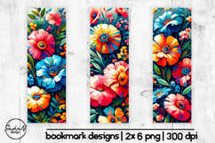 Colorful wildflowers bookmark sublimation, Floral bookmark Product Image 1