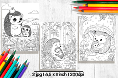 Cute animals Mothers day coloring pages, Hedgehog Product Image 1