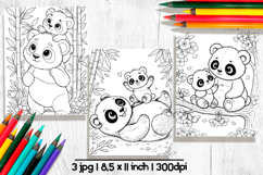 Cute panda Mothers day coloring pages for kids Product Image 1