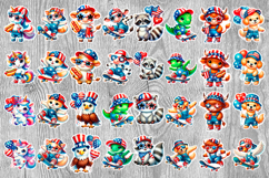 Cute 4th of July Animal Stickers Bundle Product Image 5