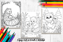 Cute animals Mothers day coloring pages, Raccoon coloring Product Image 1