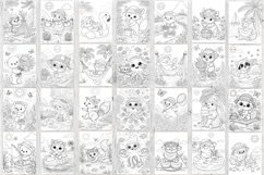 Cute Summer Animals Coloring Pages Bundle, Coloring book Product Image 5