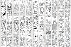 Christmas bookmark coloring, Christmas coloring page kids Product Image 5