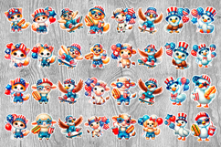 Cute 4th of July Animal Stickers Bundle Product Image 6