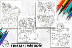 Fall harvest coloring pages, Autumn harvest Product Image 1