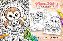 Cute animals Mothers day coloring pages, Owl coloring pages Product Image 1