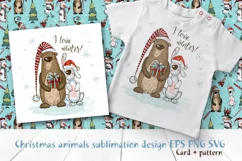 Christmas animal sublimation design PNG SVG EPS Product Image 1