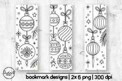 Christmas tree decorations coloring bookmarks for kids Product Image 1