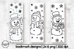 Christmas bookmark coloring, Snowman coloring Product Image 1