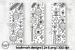 Christmas tree decorations coloring bookmarks for kids Product Image 1