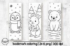 Winter animals bookmark coloring for kids Product Image 1