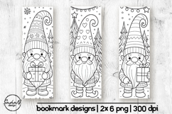 Winter bookmark coloring, Christmas gnomes png Product Image 1