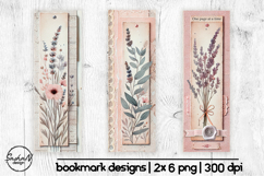 Vintage watercolor floral bookmark sublimation Product Image 1