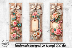 3d vintage floral bookmark sublimation Product Image 1