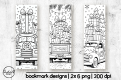 Christmas truck coloring bookmarks for kids Product Image 1