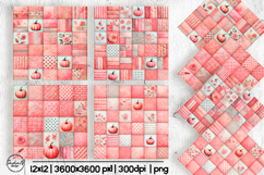 Pink patchwork pumpkins digital paper Product Image 1