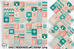 Christmas patchwork digital paper Product Image 1