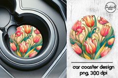 Tulips car coaster sublimation designs Product Image 1